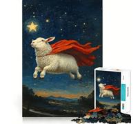 Rompecabezas Super Sheep Flying de 1000 Piezas para Adolescentes Rompecabezas para desarrollar la Memoria Divertido y Relajante Diseño para armar Una cálida Sorpresa 38x26cm