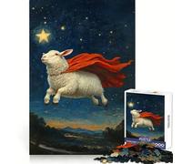 Rompecabezas Super Sheep Flying de 1000 Piezas para Adolescentes Rompecabezas para desarrollar la Memoria Divertido diseño para armar Una cálida Sorpresa 38x52cm