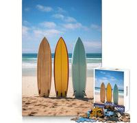 Rompecabezas Surfboard Paradise para Adolescentes de 1000 Piezas, Juguete para ejercitar la Mente, Juego en Grupo, Corte de precisión, Regalo para Festivales 38x26cm