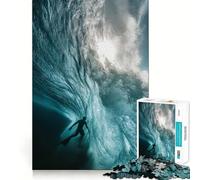Rompecabezas Surfista bajo una Ola para Adolescentes, 1000 Piezas, Juego de lógica, pasatiempo para el hogar, Corte preciso, Regalo para Festivales 38x52cm