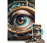 Rompecabezas Surreal Eye in Space para Adolescentes, 1000 Piezas, Mejora la Memoria, Relajación, Bordes Precisos, Regalo Increíble 50x75cm