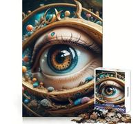Rompecabezas Surreal Eye in Space para Adolescentes, 1000 Piezas, Mejora la Memoria, Relajación, Bordes Precisos, Regalo Increíble 50x75cm
