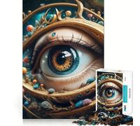 Rompecabezas Surreal Eye in Space para Adultos de 1000 Piezas, Juguete de lógica Pura, Momento de Paz, Corte preciso, Regalo sincero 38x52cm