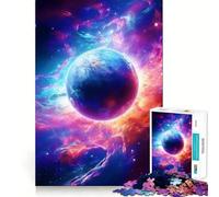 Rompecabezas Surreal Galaxy Planet Neon de 1000 Piezas para Adolescentes Rompecabezas para desarrollar la Memoria Divertido y Relajante Diseño para armar Una cálida Sorpresa 50x75cm