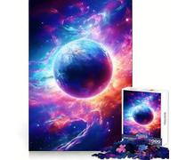 Rompecabezas Surreal Galaxy Planet Neon de 1000 Piezas para Adultos Juguete para ejercitar la Mente, Ideal para Relajarse Corte Perfecto Regalo Memorable 38x52cm