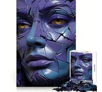 Rompecabezas Surreal Woman Purple Art de 1000 Piezas para Adolescentes, Juguete de Rompecabezas Wise Think Toy, Simple y Divertido, Corte preciso, Santa Wish Pick 38x52cm
