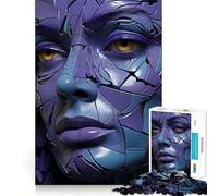Rompecabezas Surreal Woman Purple Art de 1000 Piezas para Adolescentes, Juguete de Rompecabezas Wise Think Toy, Simple y Divertido, Corte preciso, Santa Wish Pick 38x52cm