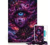 Rompecabezas Surrealista con Retrato cósmico y Tercer Ojo para Adultos, 1000 Piezas Piensa en el Juguete Inteligente para el hogar Disfruta de un Corte preciso Decoración de Pared 38x52cm