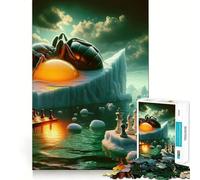 Rompecabezas Surrealista de 1000 Piezas con diseño de Hormiga para Adolescentes Juego Inteligente para Relajarse y armar Patrones Lista de Deseos de Papá Noel 50x75cm
