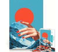 Rompecabezas Surrealista de 1000 Piezas con diseño de Paisaje de Manos y uñas Rojas para Adultos Juguete de ingenio para Juegos de Mesa Diversión en Interiores Arte de Bordes precisos Coleccionable