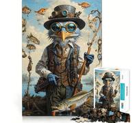 Rompecabezas Surrealista de 1000 Piezas con Garza Azul pescando, Ideal para Adolescentes Juguete para ejercitar la Mente, Relajante y artístico Regalo Original 50x75cm
