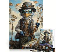 Rompecabezas Surrealista de 1000 Piezas con Garza Azul pescando, Ideal para Adolescentes Juguete para ejercitar la Mente, Relajante y artístico Regalo Original 50x75cm