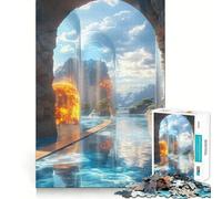 Rompecabezas Surrealista de 1000 Piezas con Paisaje de Agua y Arcos para Adolescentes Juguete para desarrollar la Habilidad y el estrés Corte preciso Un Regalo Encantador 38x52cm