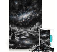 Rompecabezas Surrealista de 1000 Piezas con Paisaje galáctico para Adolescentes Juego Inteligente para Relajarse Patrón de ensamblaje Lista de Deseos de Papá Noel 50x75cm