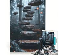 Rompecabezas Surrealista de 1000 Piezas Un Sendero en el Bosque Conduce a una Escalera Juego práctico Entrena tu Cerebro y Tus Manos con Piezas de Formas aleatorias Que encajan Perfectamente 38x26cm