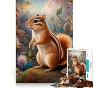Rompecabezas Surrealista de Ardillas en Safari para Adolescentes, 1000 Piezas, estimula la Memoria, relajación, Bordes precisos, Regalo increíble 50x75cm