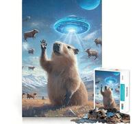 Rompecabezas Surrealista de Capibara del Futuro, 1000 Piezas para Adultos, Juguete de Habilidad, Calma, relajación, Corte Exacto, Regalo sincero 38x26cm