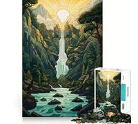 Rompecabezas Surrealista de Cascada de 1000 Piezas para Adultos Juguete para ejercitar la Mente y Relajarse Corte Perfecto Regalo Memorable 50x75cm