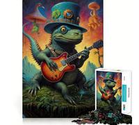 Rompecabezas Surrealista de Dinosaurios con música, 1000 Piezas para Adultos, para estimular la Memoria, para Pasar un Buen rato, para armar una Obra de Arte 38x52cm
