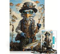Rompecabezas Surrealista de Garza Azul pescando para Adultos, 1000 Piezas, Think Smart Toy Home, Disfruta de un Corte preciso, Arte de Pared, Decoración 38x52cm