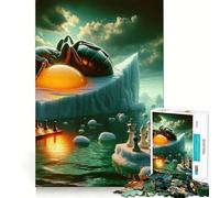 Rompecabezas Surrealista de Hormigas para Pared, 1000 Piezas, para Adultos, Regalos, para Fortalecer la Memoria, Momentos de Serenidad, Calidad, Borde, Deseo de Papá Noel 38x26cm
