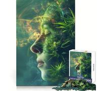 Rompecabezas Surrealista de meditación con Cannabis y contemplación onírica de 1000 Piezas para Adolescentes Juego de reflexión para un Momento de Paz Borde de Calidad 38x26cm