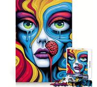 Rompecabezas Surrealista de Mujer psicodélica de 1000 Piezas para Adultos Juguete Inteligente para Jugar en Interiores Corte preciso Un Regalo Encantador 38x26cm