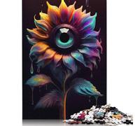 Rompecabezas Surrealista de Ojo de Girasol, difícil de Resolver, de Papel Duro, Rectangular, para Adultos y niños, 1000 Piezas (26 x 38 cm)