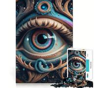 Rompecabezas Surrealista de Ojos y Estrellas de 1000 Piezas para Adultos Juguete de lógica Mental, diversión Tranquila, Corte Firme, Regalo preciado 38x26cm