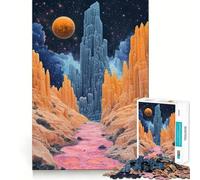 Rompecabezas Surrealista de Paisaje de cañón alienígena de 1000 Piezas para Adultos Juguete de razonamiento y Habilidad Relajación y Calma Corte preciso Regalo conmovedor 50x75cm