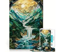 Rompecabezas Surrealista de Paisaje mítico de 1000 Piezas para Adultos Juguete de lógica Fuerte Alivia la ansiedad Borde Transparente Regalo Ideal para Festivales 38x26cm