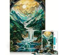 Rompecabezas Surrealista de Paisaje mítico de 1000 Piezas para Adultos Juguete de lógica Fuerte Alivia la ansiedad Borde Transparente Regalo Ideal para Festivales 50x75cm