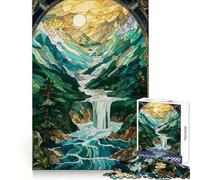 Rompecabezas Surrealista de Paisaje mítico de 1000 Piezas para Adultos Juguete de lógica Fuerte Alivia la ansiedad Borde Transparente Regalo Ideal para Festivales 38x26cm