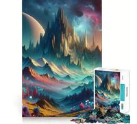 Rompecabezas Surrealista de Paisaje montañoso de 1000 Piezas para Adolescentes, Juguete para ejercitar la Mente, Actividad para el hogar, Corte Premium, artículo de Santa Claus 50x75cm