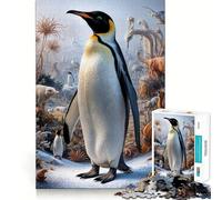 Rompecabezas Surrealista de pingüinos en un Safari, 1000 Piezas, para Adultos Juguete de lógica Mental, diversión Tranquila, Corte Firme, Regalo preciado 38x52cm
