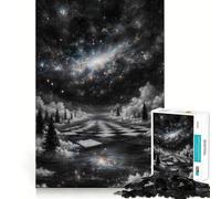 Rompecabezas Surrealista de Tablero de ajedrez con Paisaje galáctico para Adolescentes, 1000 Piezas, Juguete para ejercitar la Mente, fácil y Divertido de armar, Regalo Ideal 38x52cm
