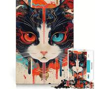 Rompecabezas Surrealista de un Gato de 1000 Piezas para Adultos Juguete Intelectual para Relajarse y divertirse Obra de Arte 38x26cm