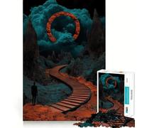 Rompecabezas Surrealista Escalera al Cielo para Adultos, 1000 Piezas, Juguete Que desafía la Mente, Pieza de colección de Arte de Corte nítido para una Mente Tranquila 38x52cm