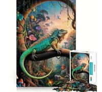 Rompecabezas Surrealista Iguana Safari de 1000 Piezas para Adultos Juguete de Habilidad para Reflexión Relajante y Calma Corte Exacto Regalo Conmovedor 38x26cm