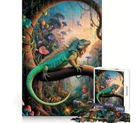 Rompecabezas Surrealista Iguana Safari de 1000 Piezas para Adultos Juguete de Habilidad para Reflexión Relajante y Calma Corte Exacto Regalo Conmovedor 38x26cm
