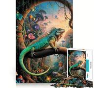Rompecabezas Surrealista Iguana Safari de 1000 Piezas para Adultos Rompecabezas Memory Lift Disfrute del Montaje Lento de la Imagen Regalo Creativo 38x52cm