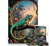Rompecabezas Surrealista Iguana Safari de 1000 Piezas para Adultos Rompecabezas Memory Lift Disfrute del Montaje Lento de la Imagen Regalo Creativo 38x52cm