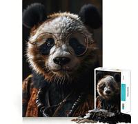 Rompecabezas surrealistas con Retrato de Panda para Adultos, 1000 Piezas, Juguete Intelectual, Juego Relajante, Arte de Pared (50x75cm)