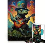 Rompecabezas surrealistas de Dinosaurios con música para Adultos, 1000 Piezas, estimula la Memoria, diversión Relajante, Corte Premium, Regalo Original 38x26cm