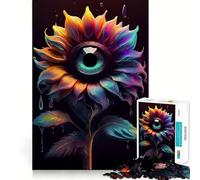Rompecabezas surrealistas de Girasoles con Forma de Ojo para Adultos, 1000 Piezas, Juguete Que desafía la Mente, Pieza de colección de Arte de Corte nítido 50x75cm