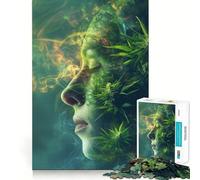 Rompecabezas surrealistas de meditación con Cannabis para Adolescentes, 1000 Piezas, para Mejorar la Memoria, Tiempo Libre, Bordes limpios, Regalo Encantador 50x75cm
