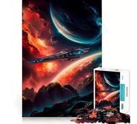 Rompecabezas surrealistas de Naves espaciales de 1000 Piezas para Adultos Juguete de razonamiento y Habilidad Relajante y de Corte preciso Regalo conmovedor 50x75cm