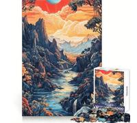 Rompecabezas surrealistas de Valle fluvial para Adolescentes, 1000 Piezas, Juguete Inteligente, Juego Relajante, Corte Suave, Regalo increíble 38x26cm