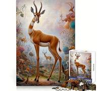 Rompecabezas surrealistas y Originales de gacelas para Adolescentes 1000 Piezas Juguete para ejercitar la Mente Divertido y Sencillo Montaje de imágenes Regalo Ideal 38x26cm