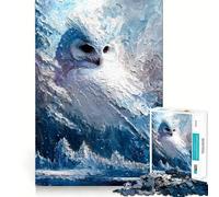 Rompecabezas Susurros del Búho Invernal de 1000 Piezas Juego de concentración Mental Corte de precisión Bordes Lisos Actividad Absorbente para Noches tranquilas (50x75cm)